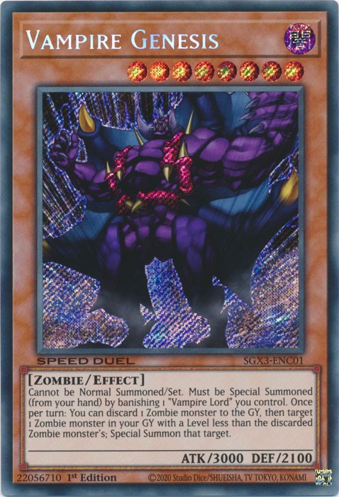 Vampire Genesis [SGX3-ENC01] Secret Rare — Legendary Collectables