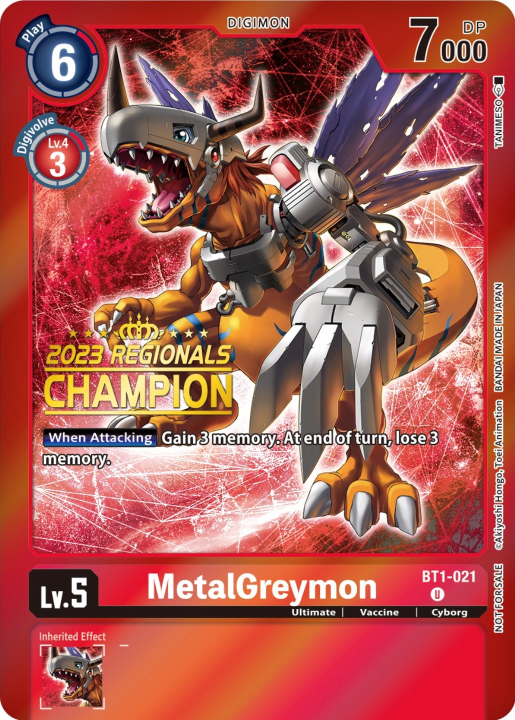 MetalGreymon [BT1-021] (2023 Regionals Champion) [Release Special Boos —  Legendary Collectables