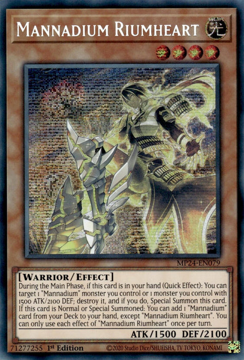 Mannadium Riumheart [MP24-EN079] Prismatic Secret Rare