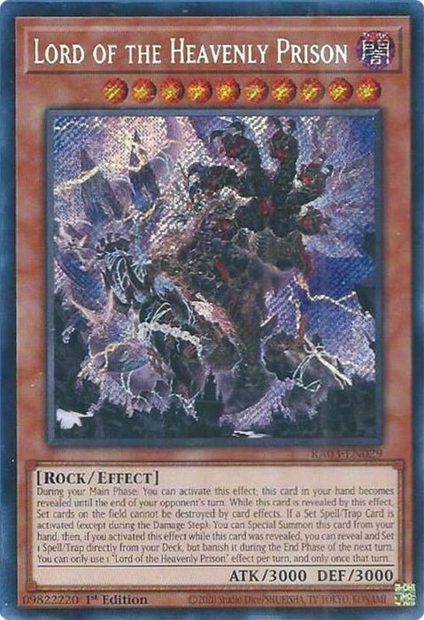 Lord of the Heavenly Prison (Secret Rare) [RA03-EN029] Secret Rare