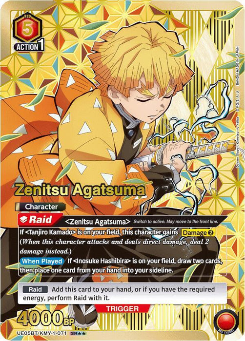 Zenitsu Agatsuma (071) (SR**) - UE05BT: Demon Slayer: Kimetsu no Yaiba (UE05BT)