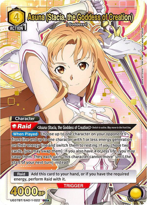 Asuna (Stacia, the Goddess of Creation) (022) (SR*) - UE07BT: Sword Art Online (UE07BT)