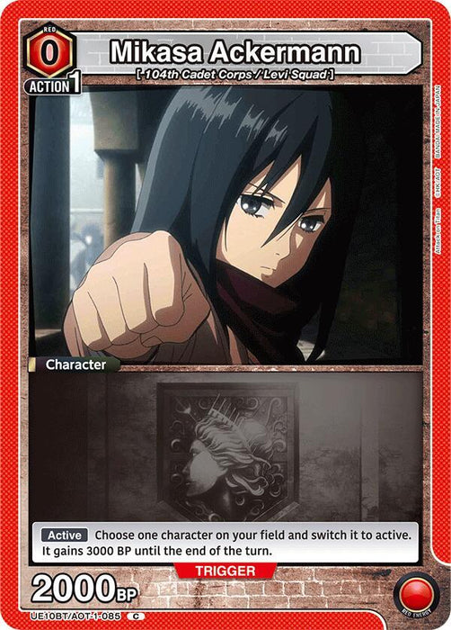 Mikasa Ackermann (085) (Box Topper Foil) - UE10BT: Attack on Titan (UE10BT)