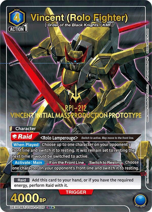 Vincent (Rolo Fighter) (SR*) - UEX03BT: CODE GEASS: Lelouch of the Rebellion Vol.2 (UEX03BT)