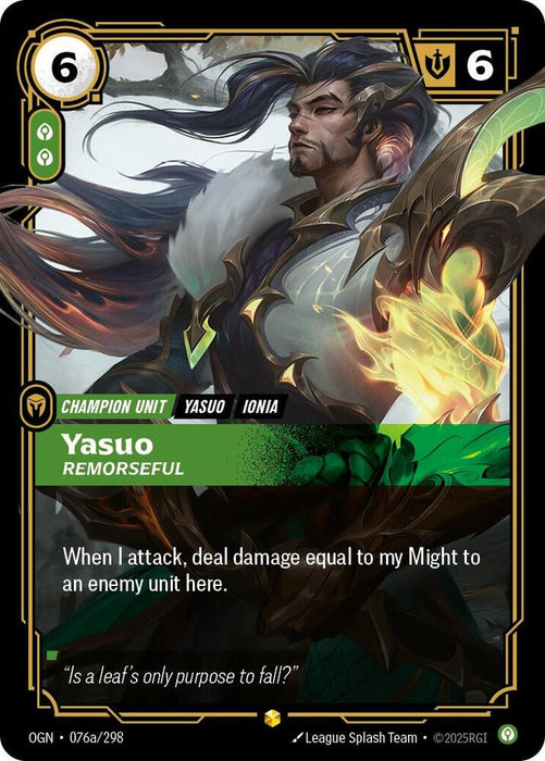 Yasuo - Remorseful (Alternate Art) - Origins (OGN) (076a/298)