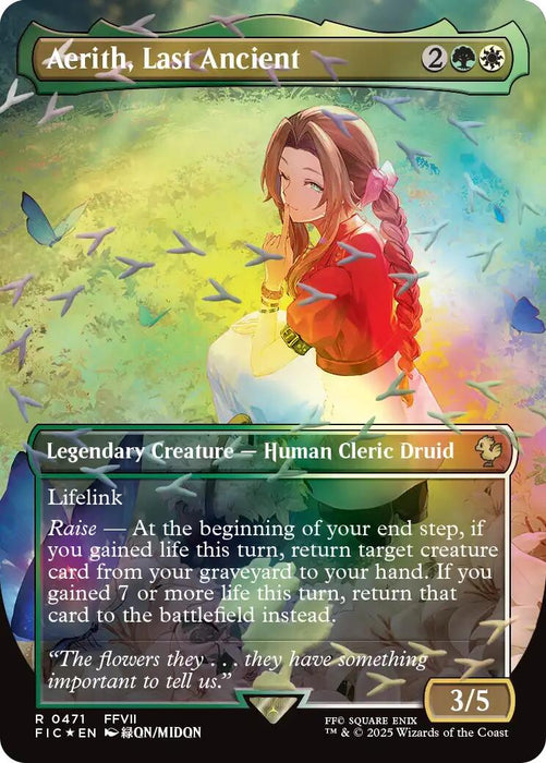 Aerith, Last Ancient (Borderless) (Chocobo Track Foil) [FINAL FANTASY Commander]