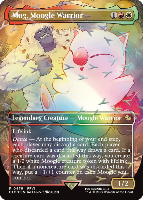 Mog, Moogle Warrior (Borderless) (Chocobo Track Foil) [FINAL FANTASY Commander]