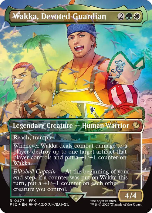 Wakka, Devoted Guardian (Borderless) (Chocobo Track Foil) [FINAL FANTASY Commander]