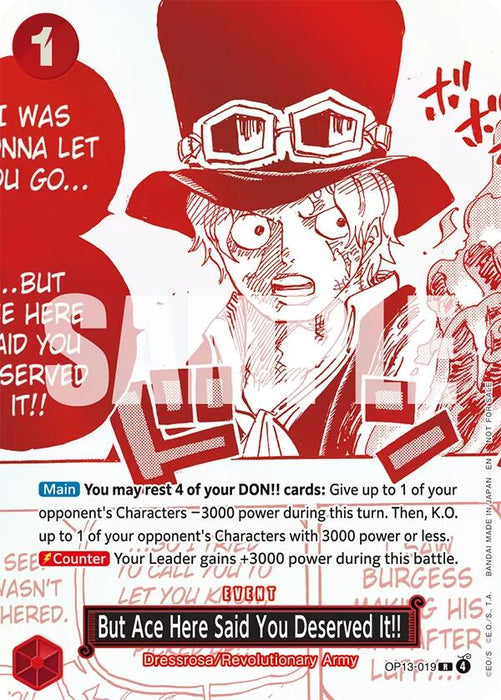 But Ace Here Said You Deserved It!! (3rd Anniversary Treasure Campaign Pack) [One Piece Promotion Cards]