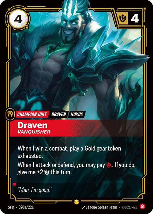 Draven - Vanquisher (Alternate Art) - Spiritforged (SPF) (020a/221)