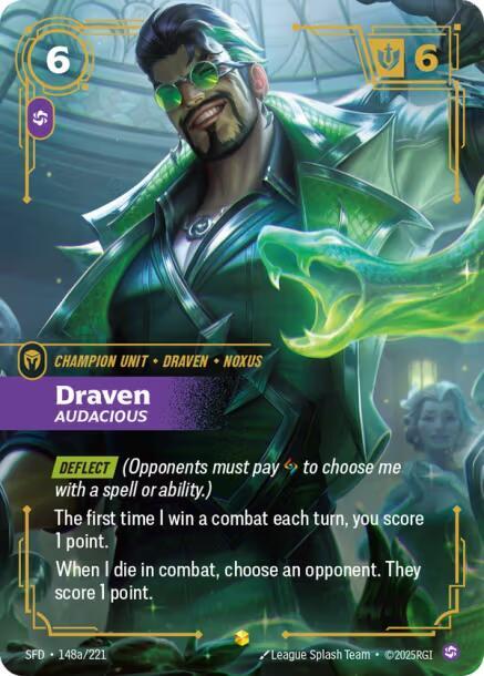 Draven - Audacious (Alternate Art) - Spiritforged (SPF) (148a/221)
