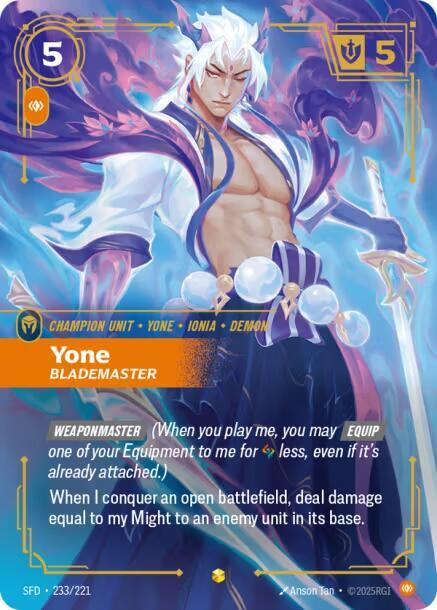 Yone - Blademaster (Overnumbered) - Spiritforged (SPF) (233/221)