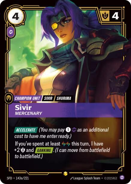 Sivir - Mercenary (Alternate Art) - Spiritforged (SPF) (143a/221)