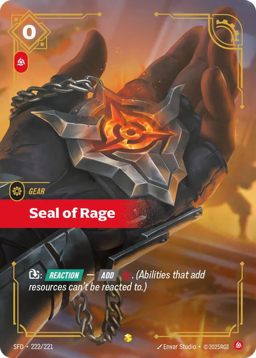 Seal of Rage (Overnumbered) - Spiritforged (SPF) (222/221)