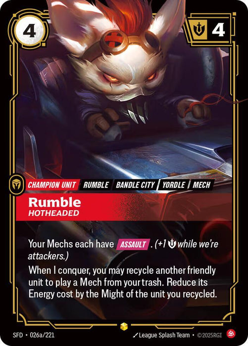 Rumble - Hotheaded (Alternate Art) - Spiritforged (SPF) (026a/221)