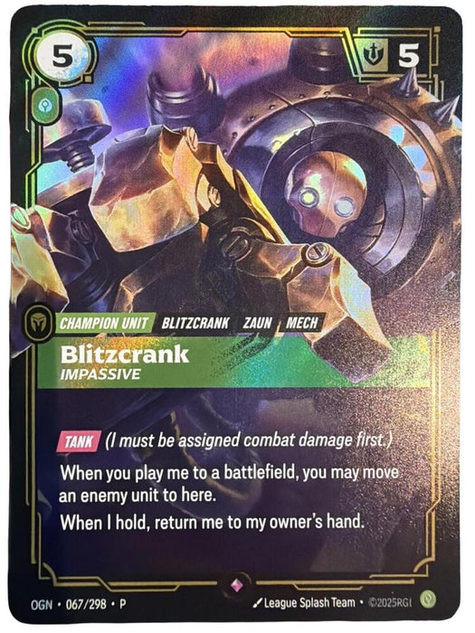 Blitzcrank, Impassive - Riftbound Organized Play Promotional Cards (OPP) (067/298)