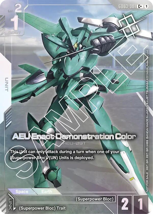 AEU Enact Demonstration Color (Store Tournament Winner Pack 03) - Gundam Promotional Cards (GCG-PR) (GD03-081)