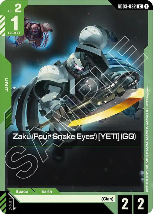 Zaku (Four Snake Eyes') [YETI] (GQ) - Steel Requiem (GD03-032)
