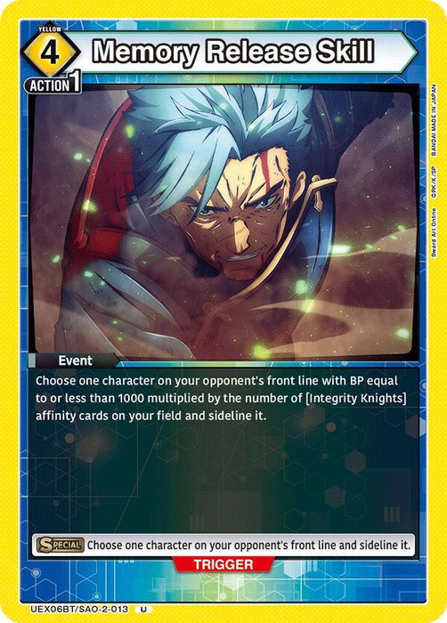 Memory Release Skill (013) - UEX06BT: Sword Art Online Vol.2 (UEX06BT)