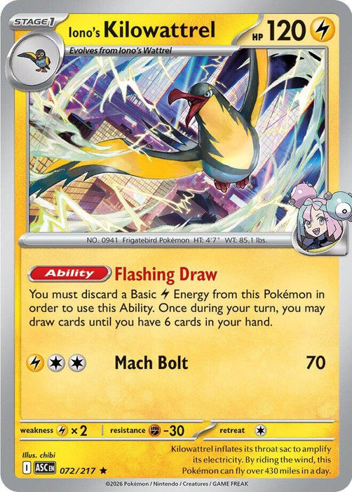 Iono's Kilowattrel (072/217) [Mega Evolution: Ascended Heroes]