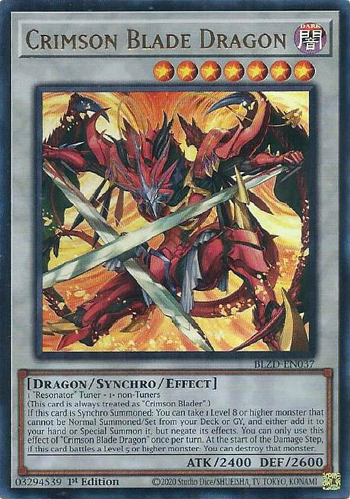 Crimson Blade Dragon [BLZD-EN037] Ultra Rare