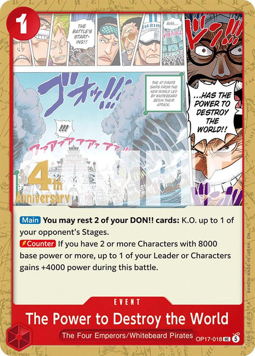 The Power to Destroy the World [The World's Strongest Warriors Release Event Cards]