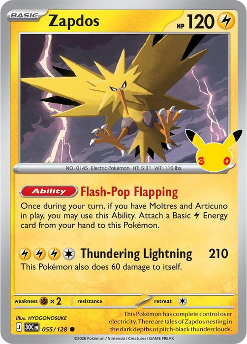 Zapdos (055/128) [Mega Evolution: 30th Celebration]
