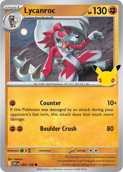Lycanroc (085/128) [Mega Evolution: 30th Celebration]