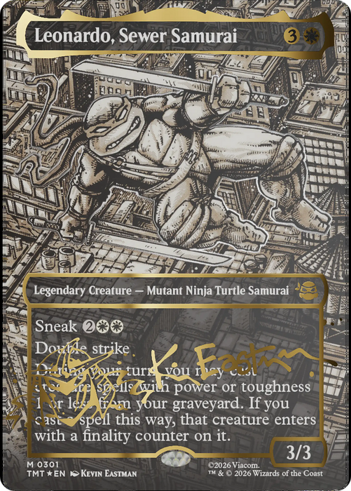 Leonardo, Sewer Samurai (Borderless) (Gold-Stamped Signature) [Teenage Mutant Ninja Turtles]