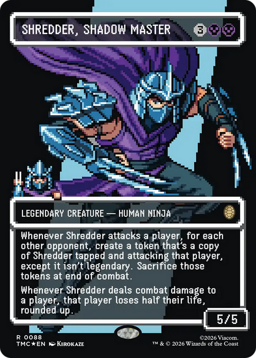 Shredder, Shadow Master (Borderless) (Surge Foil) [Teenage Mutant Ninja Turtles Commander]