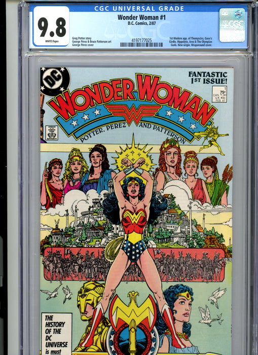 CGC 9.8 Wonder Woman #1 Perez Cover 1st Modern Appearance
