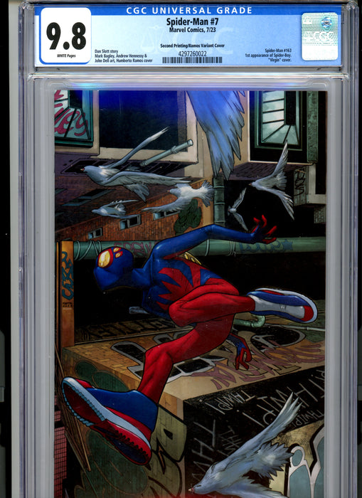 CGC 9.8 Spider-Man #7 Second Printing Spoiler Virgin Variant 1st app Spider-Boy