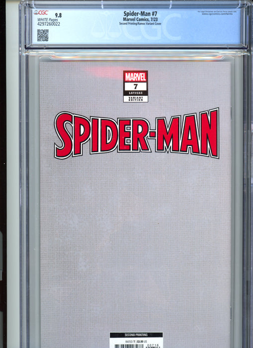 CGC 9.8 Spider-Man #7 Second Printing Spoiler Virgin Variant 1st app Spider-Boy