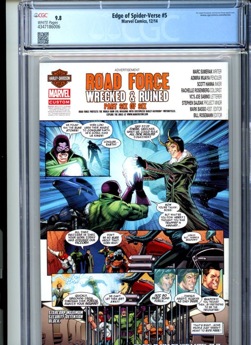 CGC 9.8 Edge of Spider-Verse #5 1st appearance of SP//dr & Peni Parker