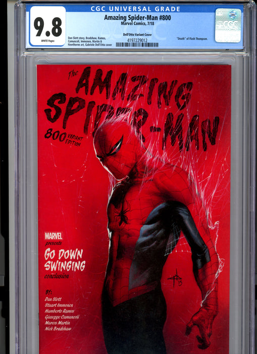 CGC 9.8 Amazing Spider-Man #800 Dell'Otto Variant Death of Flash Thompson