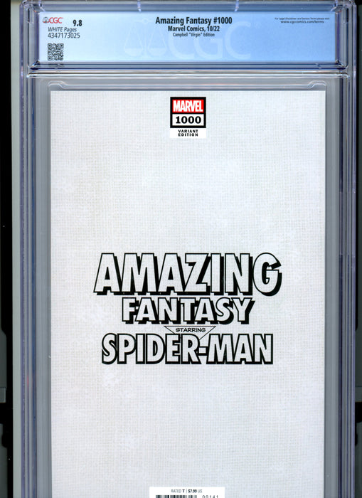 CGC 9.8 Amazing Fantasy #1000 Campbell Virgin Variant