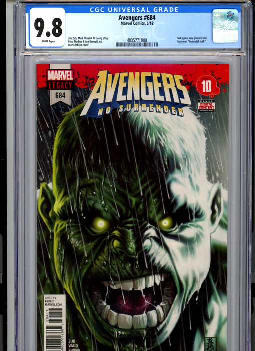 CGC 9.8 Avengers #684 Hulk Gains new powers and becomes Immortal Hulk