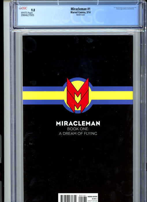 CGC 9.8 Miracleman #1 Quesada Sketch Cover