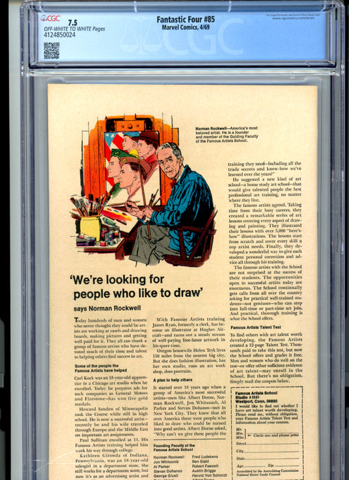 CGC 7.5 Fantastic Four #85 Doctor Doom Appearance