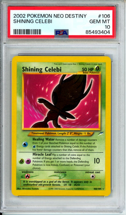 PSA 10 GEM MT 2002 Pokemon Neo Destiny Shining Celebi