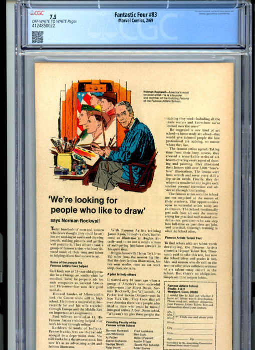 CGC 7.5 Fantastic Four #83 Inhumans Appearance