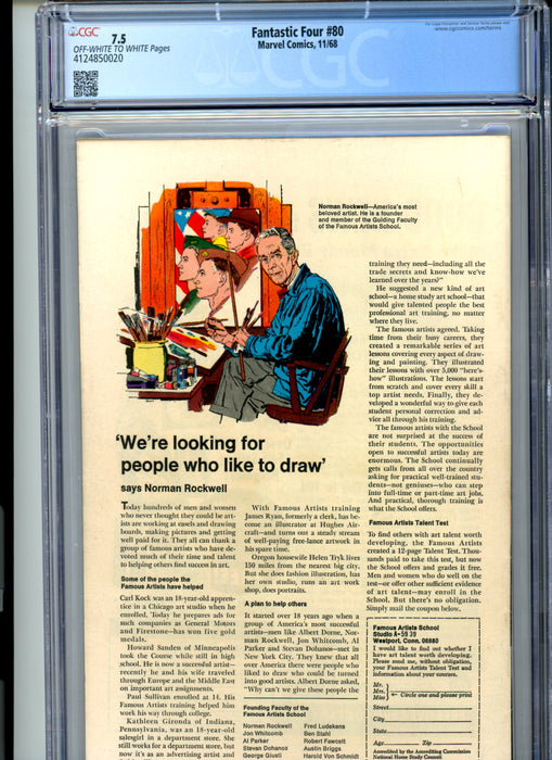 CGC 7.5 Fantastic Four #80 1st Appearance of Tomazooma