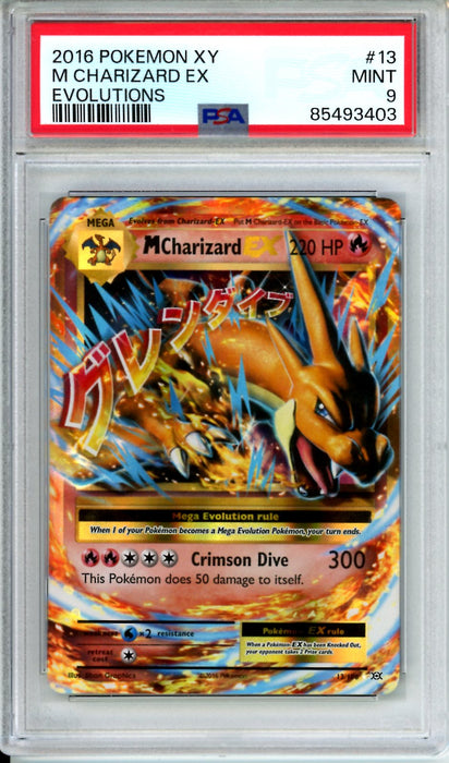 PSA 9 2016 Pokemon XY M Charizard EX Evolutions