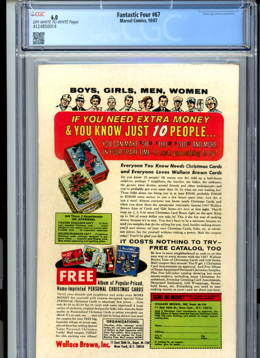 CGC 6.0 Fantastic Four #67 Origin & 1st Appearance of Him (Warlock)