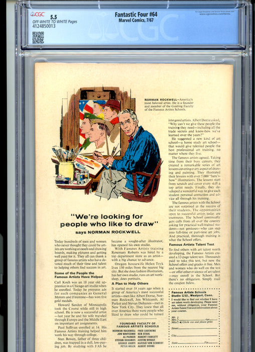 CGC 5.5 Fantastic Four #64 1st Appearance of Kree Sentry