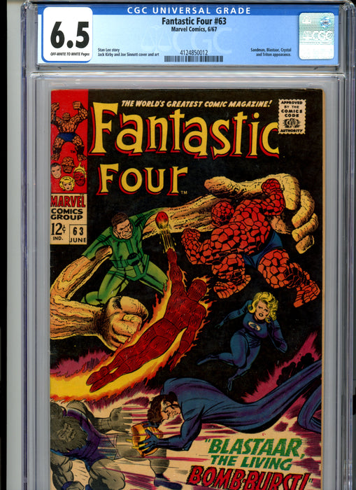 CGC 6.5 Fantastic Four #63 Sandman, Blastaar, Crystal & Triton appearance
