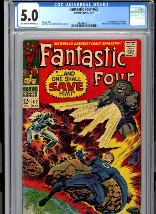 CGC 5.0 Fantastic Four #62 1st Appearance of Blastaar. Inhuman & Sandman Appearance