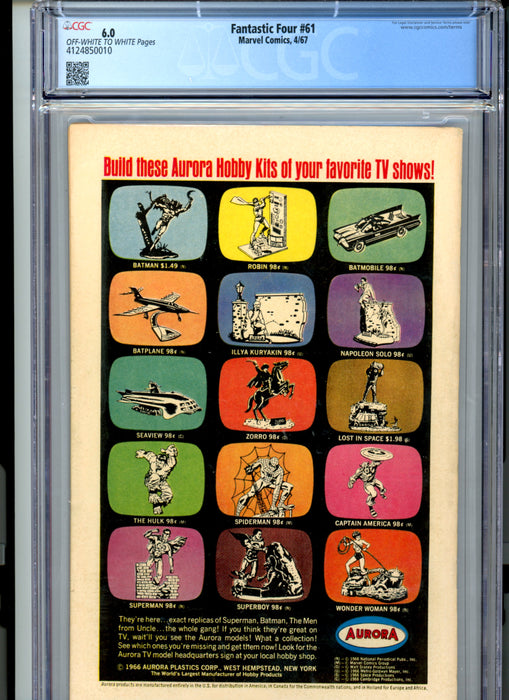 CGC 6.0 Fantastic Four #61 Silver Surfer & Sandman Appearance.