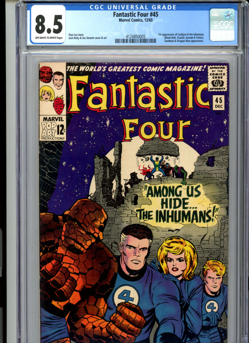 CGC 8.5 Fantastic Four #45 1st app of Lockjaw & the Inhumans.