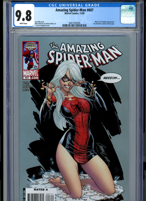 CGC 9.8 Amazing Spider-Man #607 Black Cat Campbell Cover - Black Cat Appearance